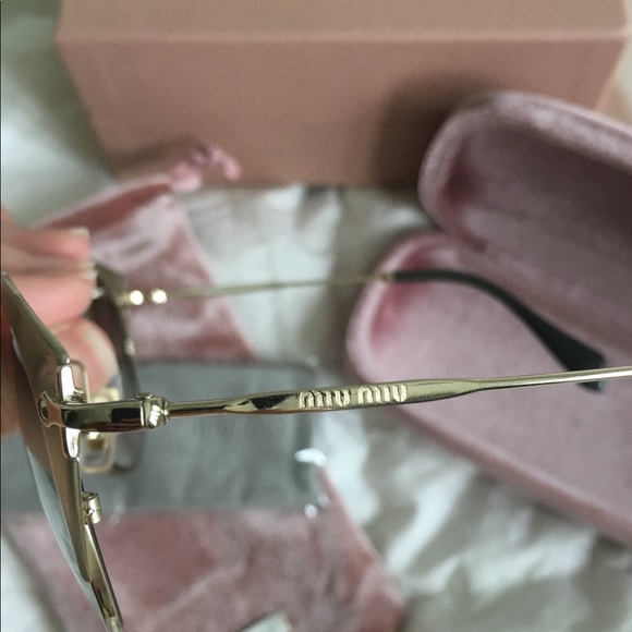 Miu Miu Oversized Round Metal Phantos Sunglasses - Picture 3 of 5